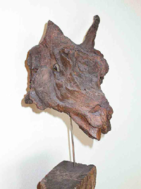 Ziegenkopf aus Rebwurzelholz